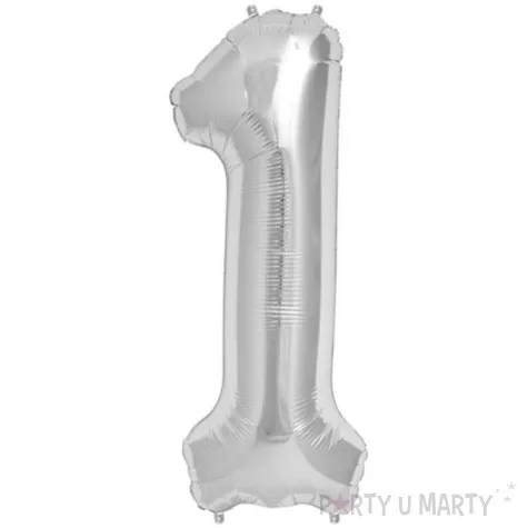 balon foliowy cyfra 1 srebrny oem 38 dgt