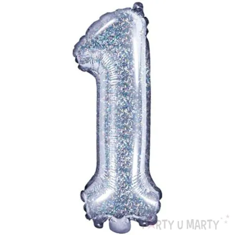 balon foliowy cyfra 1 srebrny partydeco 14 dgt