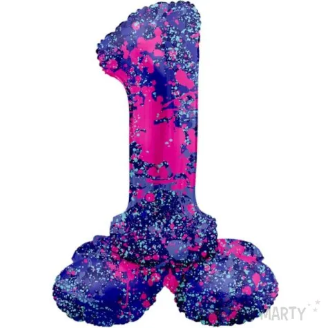 balon foliowy cyfra 1 stojaca galaxy splash folat 17 dgt