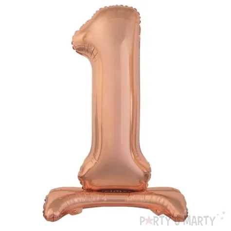 balon foliowy cyfra 1 stojaca rozowe zloto godan 29 dgt