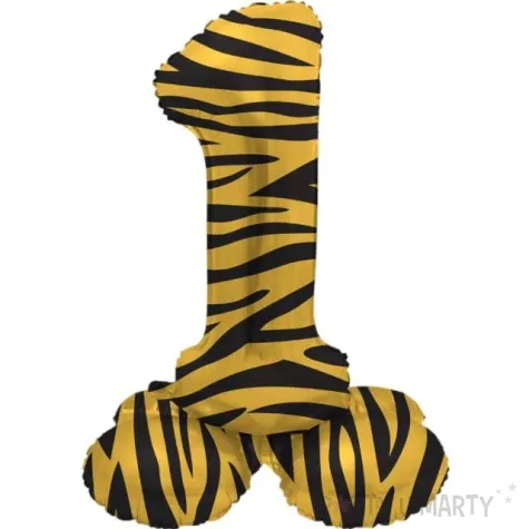 balon foliowy cyfra 1 stojaca tygrysie pregi folat 17 dgt