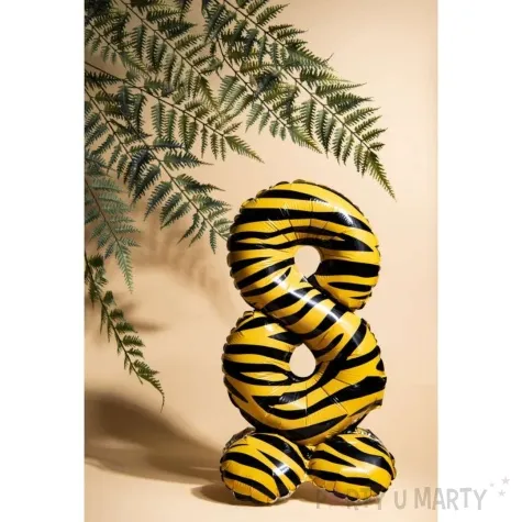 balon foliowy cyfra 1 stojaca tygrysie pregi folat 28 dgt