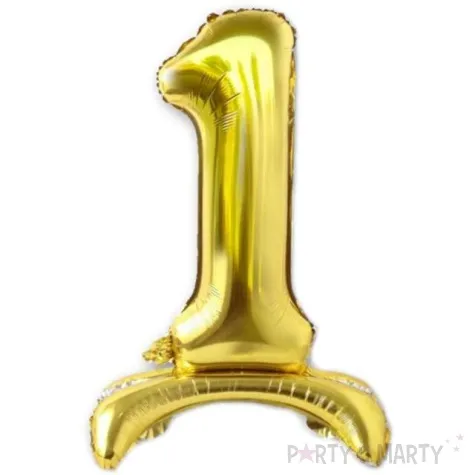 balon foliowy cyfra 1 stojaca zloty dekoracjepolska 15 dgt