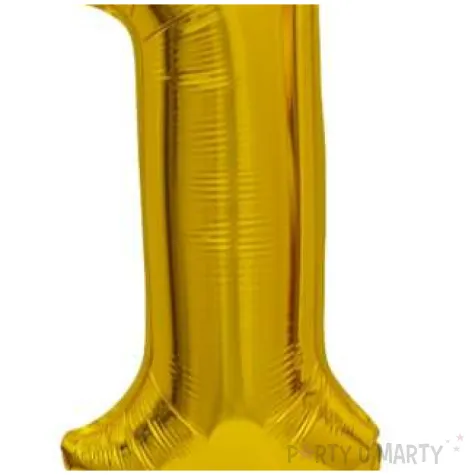 balon foliowy cyfra 1 stojaca zloty godan 15 dgt