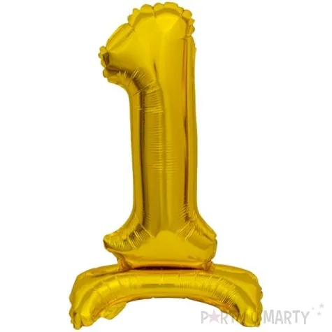balon foliowy cyfra 1 stojaca zloty godan 15 dgt