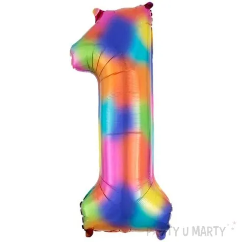 balon foliowy cyfra 1 teczowy amscan 34 dgt