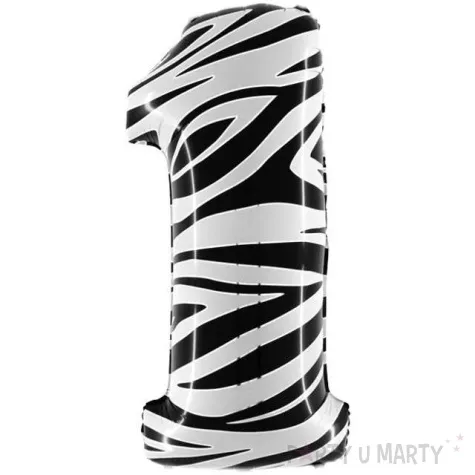 balon foliowy cyfra 1 zebra grabo 40 dgt