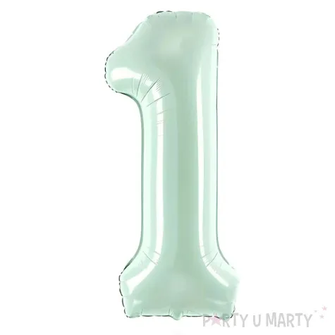 balon foliowy cyfra 1 zielony partydeco 34 dgt