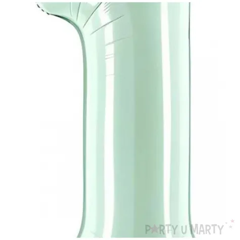 balon foliowy cyfra 1 zielony partydeco 34 dgt