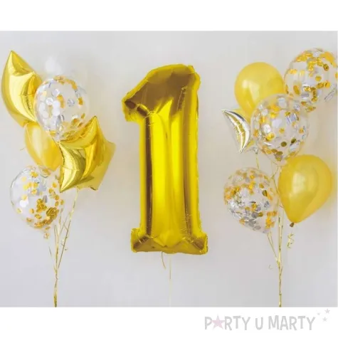 balon foliowy cyfra 1 zloty godan 36 dgt