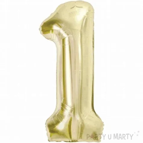 balon foliowy cyfra 1 zloty jasny godan 33 dgt