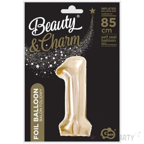 balon foliowy cyfra 1 zloty jasny godan 33 dgt