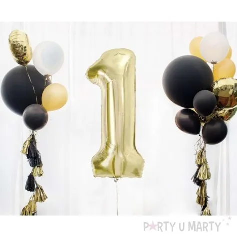 balon foliowy cyfra 1 zloty jasny godan 33 dgt