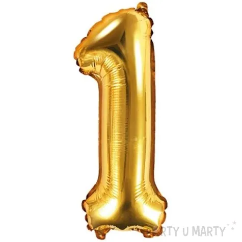 balon foliowy cyfra 1 zloty partydeco 14 dgt
