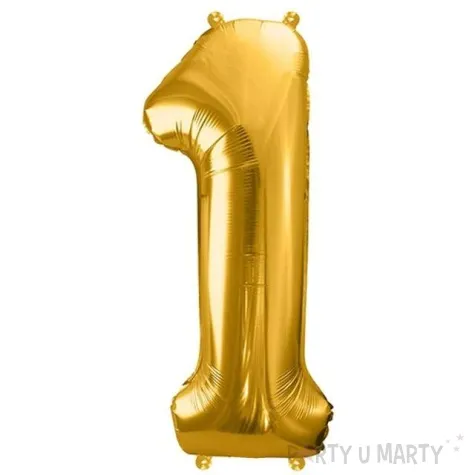 balon foliowy cyfra 1 zloty partydeco 34 dgt