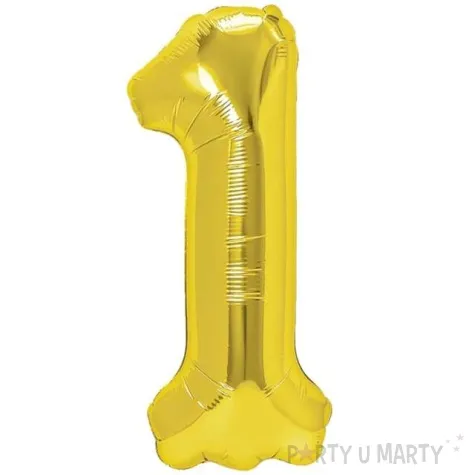 balon foliowy cyfra 1 zloty partypal 16 dgt