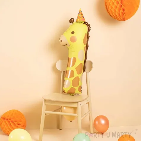 balon foliowy cyfra 1 zyrafa partydeco 35 dgt