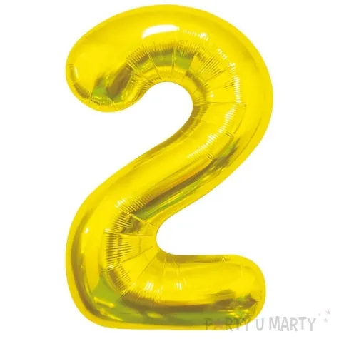 balon foliowy cyfra 2 beauty and charm zloty godan 33 dgt