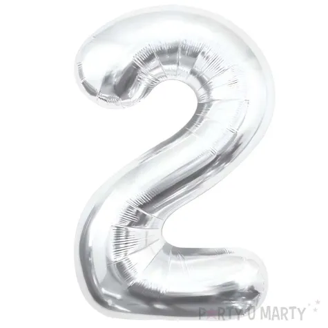 balon foliowy cyfra 2 beauty charm srebrny godan 33 dgt