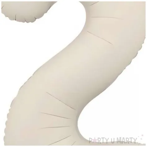 balon foliowy cyfra 2 bezowy matowy dekoracja na urodziny 34 dgt