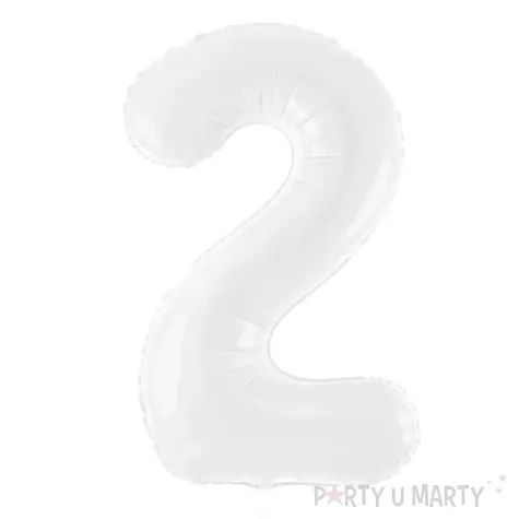 balon foliowy cyfra 2 bialy partydeco 39 dgt