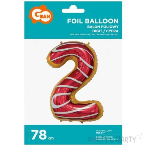 balon foliowy cyfra 2 ciasteczko godan 31 dgt