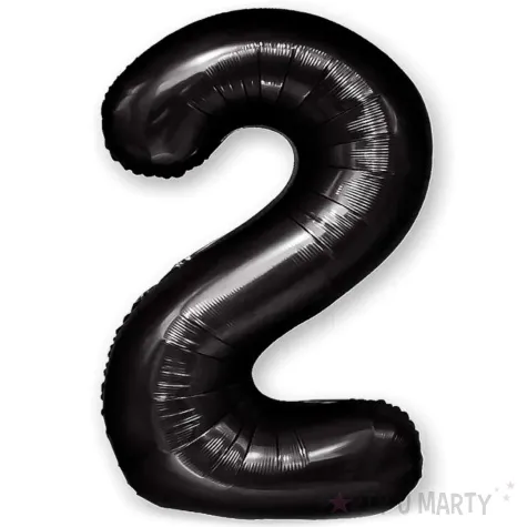 balon foliowy cyfra 2 czarny partypal 39 dgt