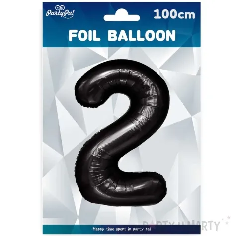 balon foliowy cyfra 2 czarny partypal 39 dgt