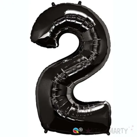 balon foliowy cyfra 2 czarny qualatex 34 dgt