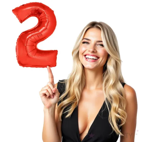 balon foliowy cyfra 2 czerwony funny fashion 40 dgt