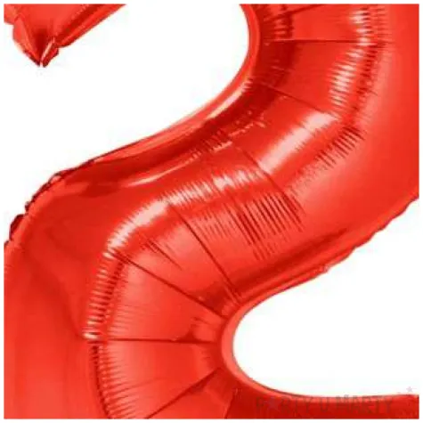 balon foliowy cyfra 2 czerwony funny fashion 40 dgt