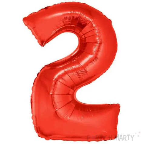balon foliowy cyfra 2 czerwony funny fashion 40 dgt