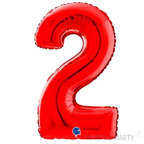 balon foliowy cyfra 2 czerwony grabo 26 dgt