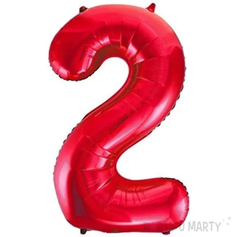 balon foliowy cyfra 2 czerwony unique 34 dgt