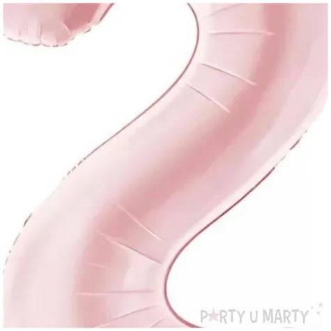 balon foliowy cyfra 2 dekoracja na urodziny rozowy matowy 34 dgt