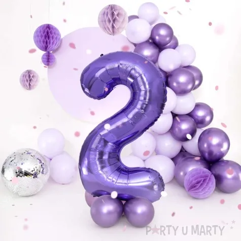 balon foliowy cyfra 2 fioletowy partypal 39 dgt