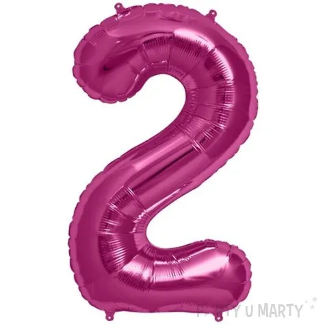 balon foliowy cyfra 2 fuksja northstar balloons 34 dgt
