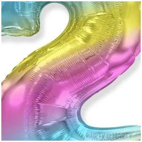 balon foliowy cyfra 2 gradient pastelowy flexmetal 34 dgt