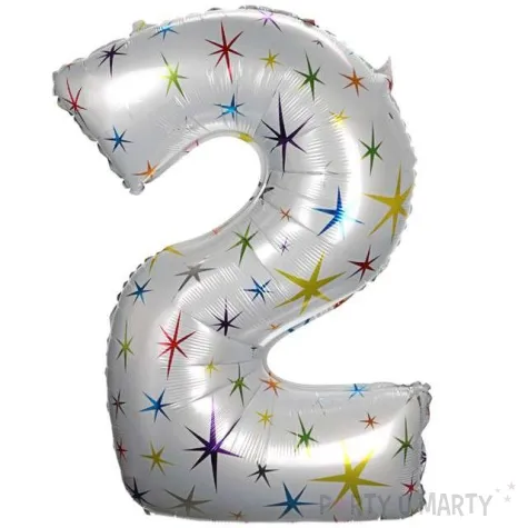 balon foliowy cyfra 2 gwiazdki oem 40 dgt