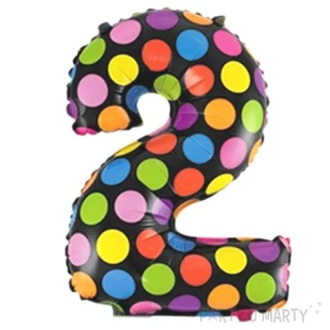balon foliowy cyfra 2 kropki oem 16 dgt