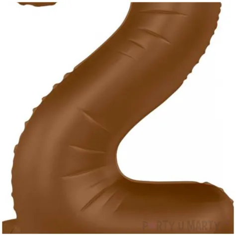 balon foliowy cyfra 2 mat stojaca braz czekoladowy folat 28 dgt