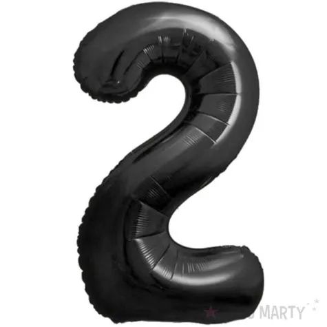 balon foliowy cyfra 2 matowa czarny godan 33 dgt
