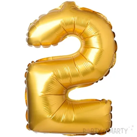 balon foliowy cyfra 2 matowa zloty arpex 36 cali dgt