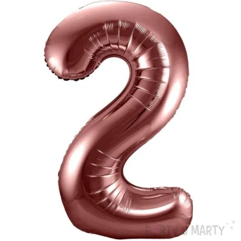 balon foliowy cyfra 2 metaliczny brazowy folat 34 dgt