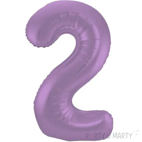 balon foliowy cyfra 2 metaliczny mat fioletowy folat 34 dgt