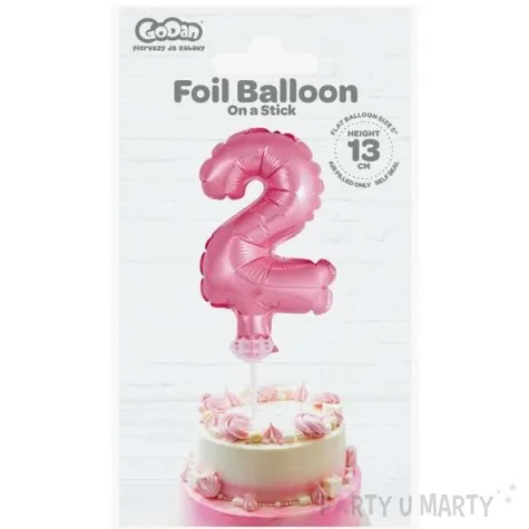 balon foliowy cyfra 2 micro rozowy godan 5 dgt