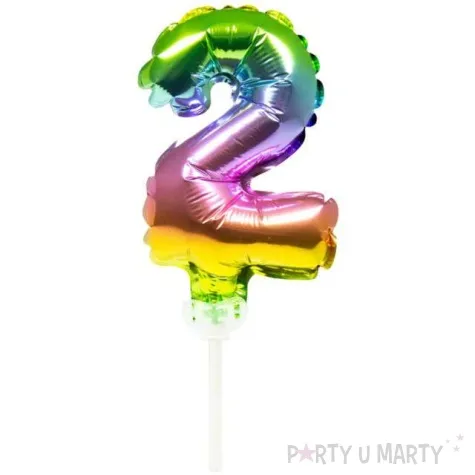 balon foliowy cyfra 2 micro teczowy folat 5 dgt