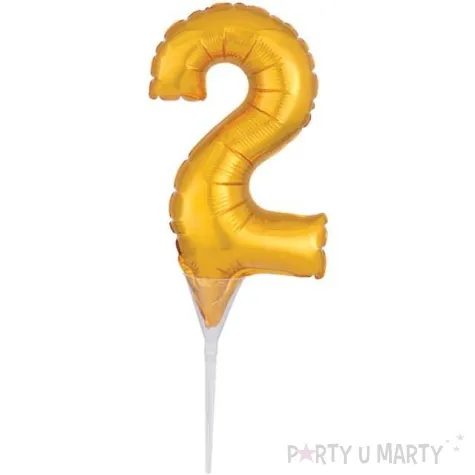 balon foliowy cyfra 2 micro zloty amscan 6 dgt