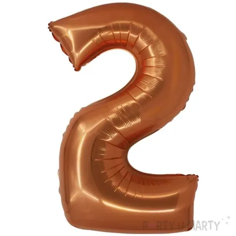 balon foliowy cyfra 2 miedziany godan 30 dgt