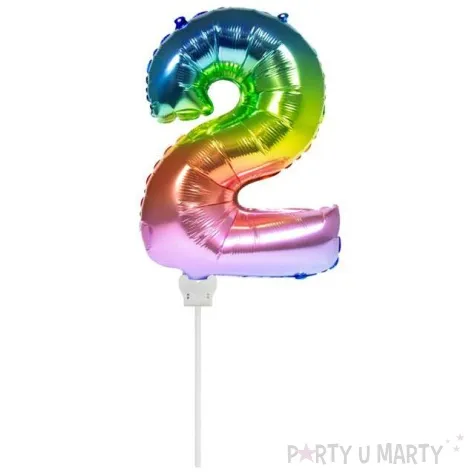 balon foliowy cyfra 2 mini blekitny folat 14 dgt